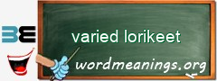 WordMeaning blackboard for varied lorikeet